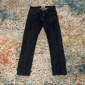 Naked & Famous Weird Guy Deep Indigo Rigid Selvedge Denim Jeans Size 34